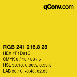 カラーコード: RGB 241 216.8 28 | qconv.com