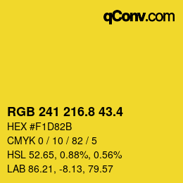 カラーコード: RGB 241 216.8 43.4 | qconv.com