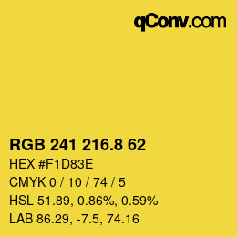 カラーコード: RGB 241 216.8 62 | qconv.com