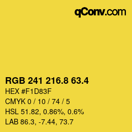 カラーコード: RGB 241 216.8 63.4 | qconv.com