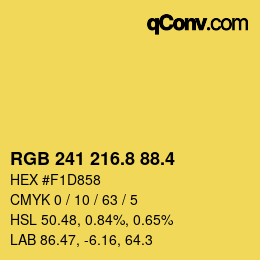 カラーコード: RGB 241 216.8 88.4 | qconv.com