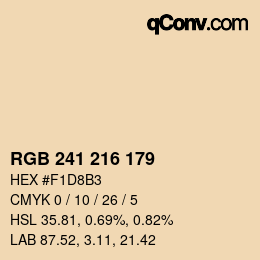 Color code: RGB 241 216 179 | qconv.com