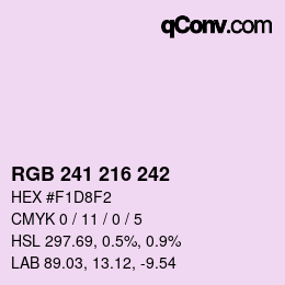 Color code: RGB 241 216 242 | qconv.com