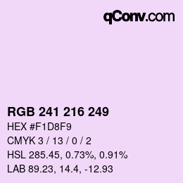 Color code: RGB 241 216 249 | qconv.com