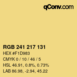 颜色代码: RGB 241 217 131 | qconv.com