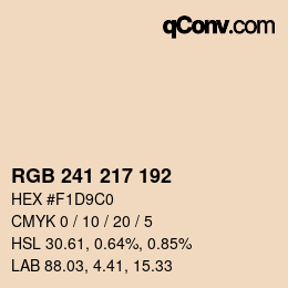 カラーコード: RGB 241 217 192 | qconv.com