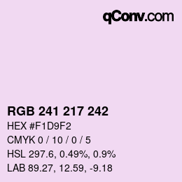 Color code: RGB 241 217 242 | qconv.com