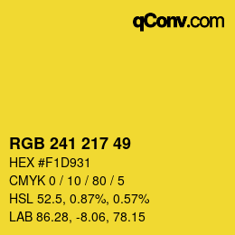 Farbcode: RGB 241 217 49 | qconv.com
