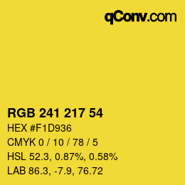 カラーコード: RGB 241 217 54 | qconv.com