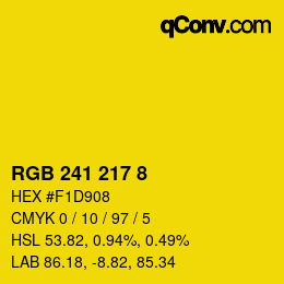 Color code: RGB 241 217 8 | qconv.com