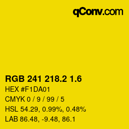 カラーコード: RGB 241 218.2 1.6 | qconv.com