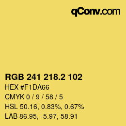 カラーコード: RGB 241 218.2 102 | qconv.com