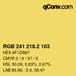 カラーコード: RGB 241 218.2 103 | qconv.com