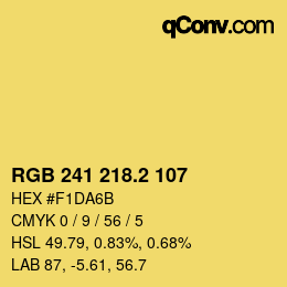 カラーコード: RGB 241 218.2 107 | qconv.com
