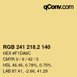 カラーコード: RGB 241 218.2 140 | qconv.com