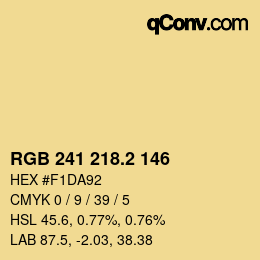 カラーコード: RGB 241 218.2 146 | qconv.com