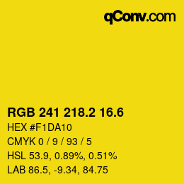 カラーコード: RGB 241 218.2 16.6 | qconv.com