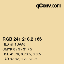 カラーコード: RGB 241 218.2 166 | qconv.com