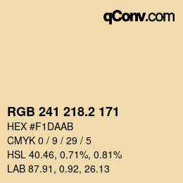 カラーコード: RGB 241 218.2 171 | qconv.com