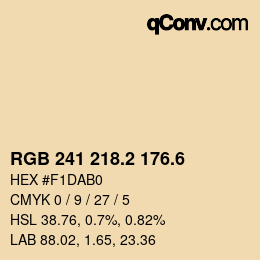 カラーコード: RGB 241 218.2 176.6 | qconv.com