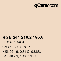 カラーコード: RGB 241 218.2 196.6 | qconv.com