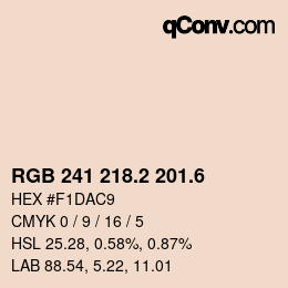 カラーコード: RGB 241 218.2 201.6 | qconv.com