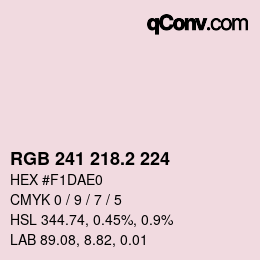 カラーコード: RGB 241 218.2 224 | qconv.com