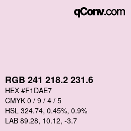 カラーコード: RGB 241 218.2 231.6 | qconv.com