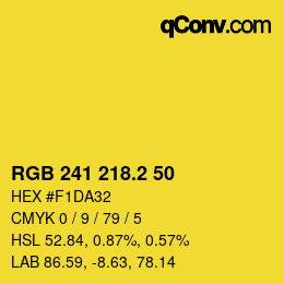 カラーコード: RGB 241 218.2 50 | qconv.com