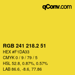カラーコード: RGB 241 218.2 51 | qconv.com