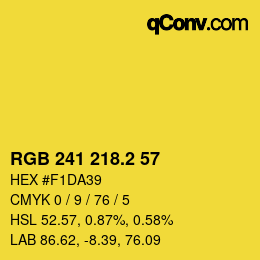 カラーコード: RGB 241 218.2 57 | qconv.com
