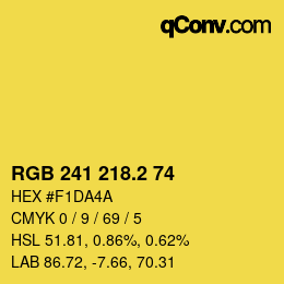 カラーコード: RGB 241 218.2 74 | qconv.com