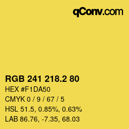 カラーコード: RGB 241 218.2 80 | qconv.com