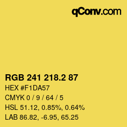 カラーコード: RGB 241 218.2 87 | qconv.com