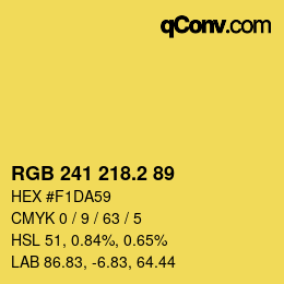 カラーコード: RGB 241 218.2 89 | qconv.com
