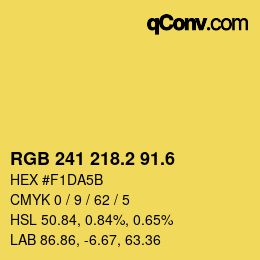 カラーコード: RGB 241 218.2 91.6 | qconv.com