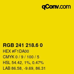 カラーコード: RGB 241 218.6 0 | qconv.com