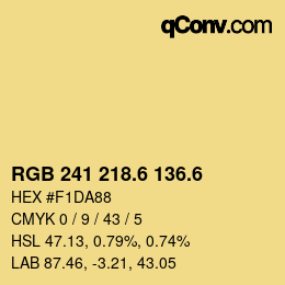 カラーコード: RGB 241 218.6 136.6 | qconv.com