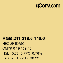 カラーコード: RGB 241 218.6 146.6 | qconv.com
