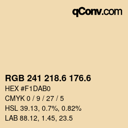 カラーコード: RGB 241 218.6 176.6 | qconv.com