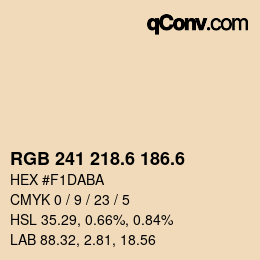 カラーコード: RGB 241 218.6 186.6 | qconv.com