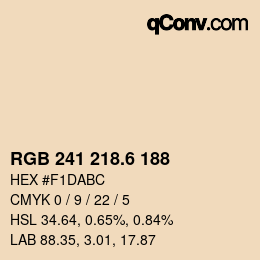 カラーコード: RGB 241 218.6 188 | qconv.com