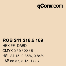 カラーコード: RGB 241 218.6 189 | qconv.com