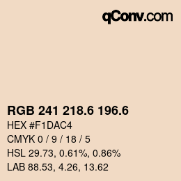 カラーコード: RGB 241 218.6 196.6 | qconv.com