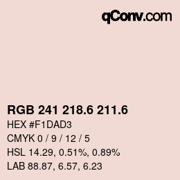カラーコード: RGB 241 218.6 211.6 | qconv.com