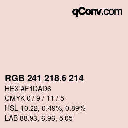 カラーコード: RGB 241 218.6 214 | qconv.com