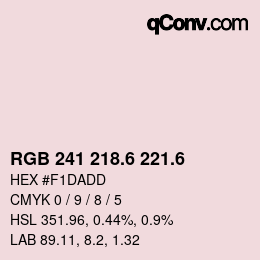 カラーコード: RGB 241 218.6 221.6 | qconv.com