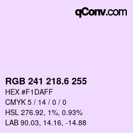 カラーコード: RGB 241 218.6 255 | qconv.com