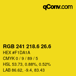 カラーコード: RGB 241 218.6 26.6 | qconv.com