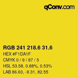 カラーコード: RGB 241 218.6 31.6 | qconv.com